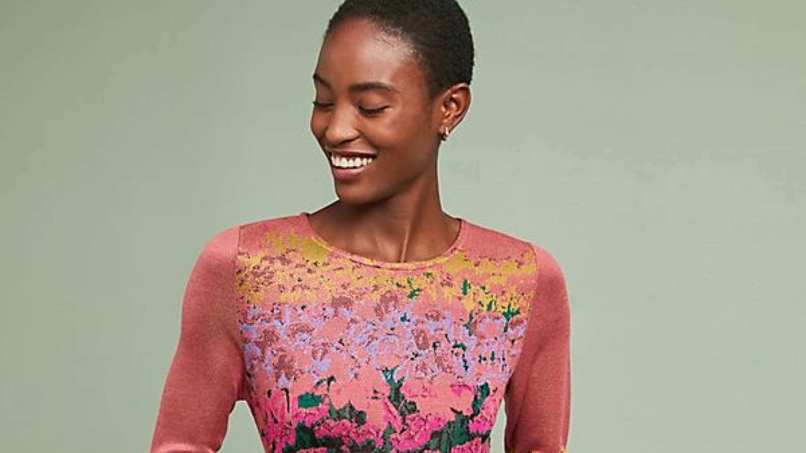 sweater dress floral print no belt