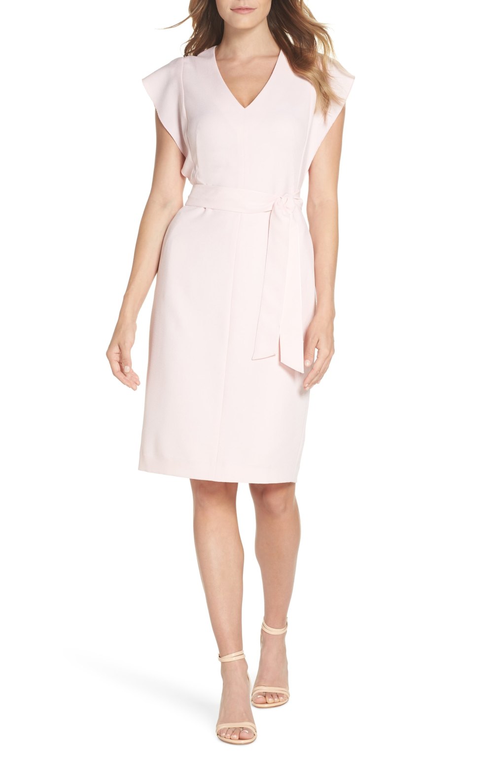 pink ruffle dress eliza j