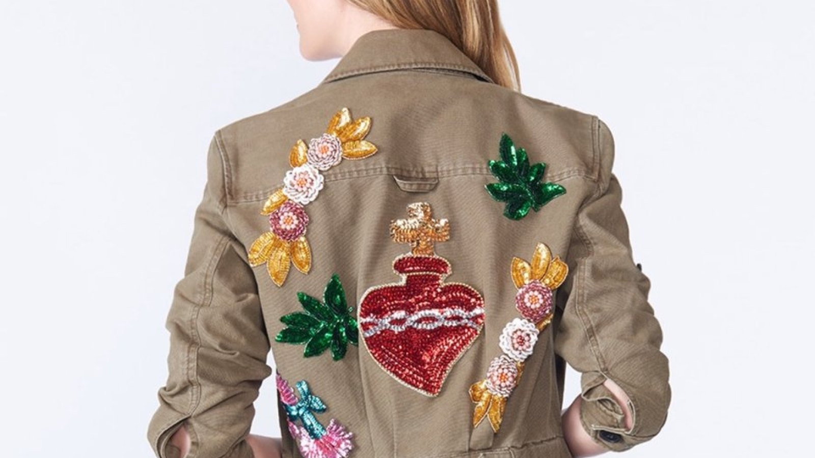 veronica beard corduroy jacket with sequins along the back