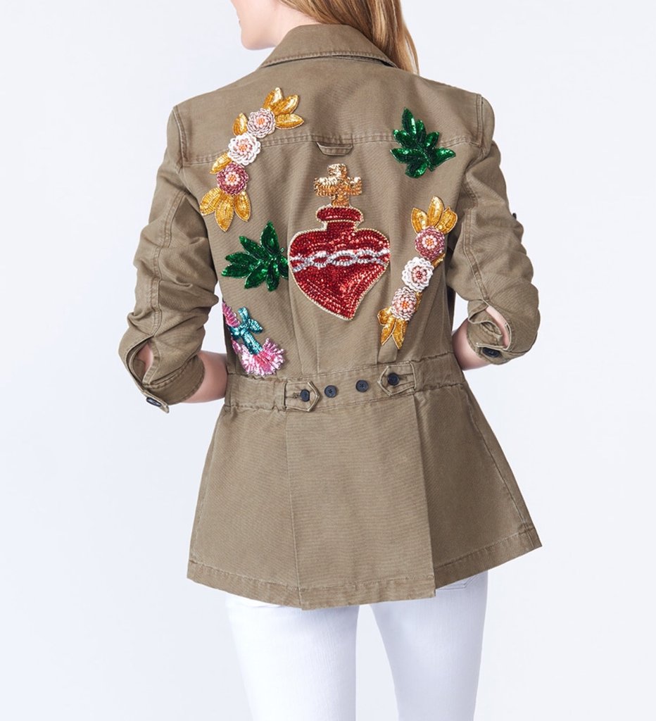 veronica beard corduroy jacket with sequins along the back