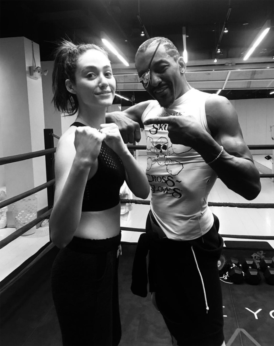 Emmy Rossum and Michael Olajide Jr