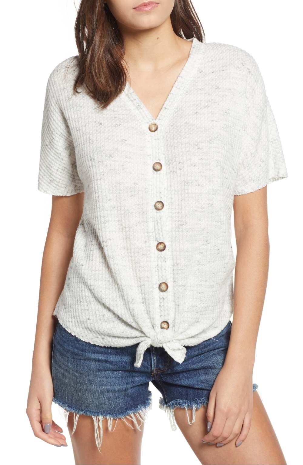white knit top