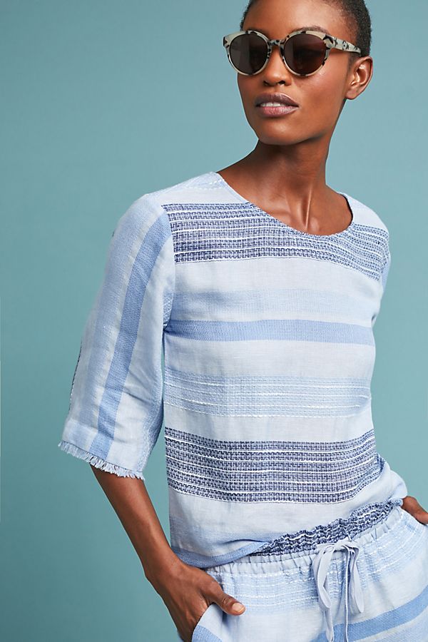 Cloth & Stone Textured Stripe Pullover