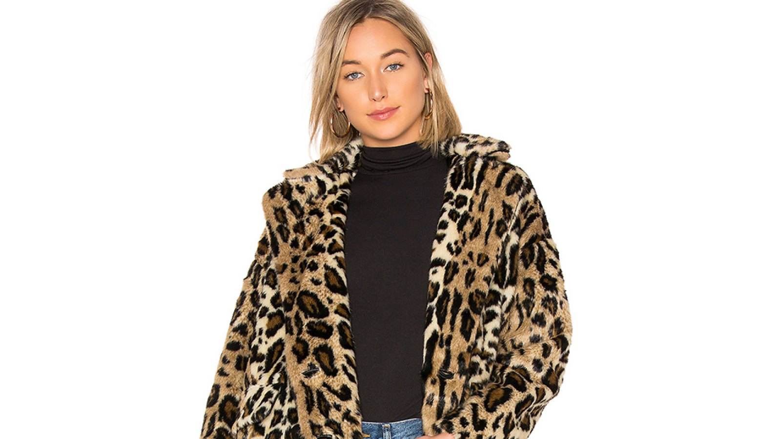 Free People Kate Faux Fur Leopard Coat