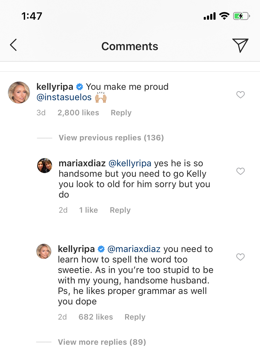 Kelly Ripa Hits Back at &lsquo;Stupid&rsquo; Troll Who Thinks She Is &lsquo;Too Old&rsquo; for Mark Consuelos