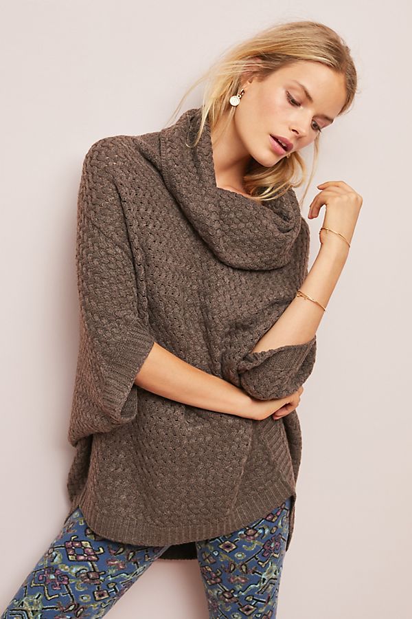 Moth Textured Poncho Pullover