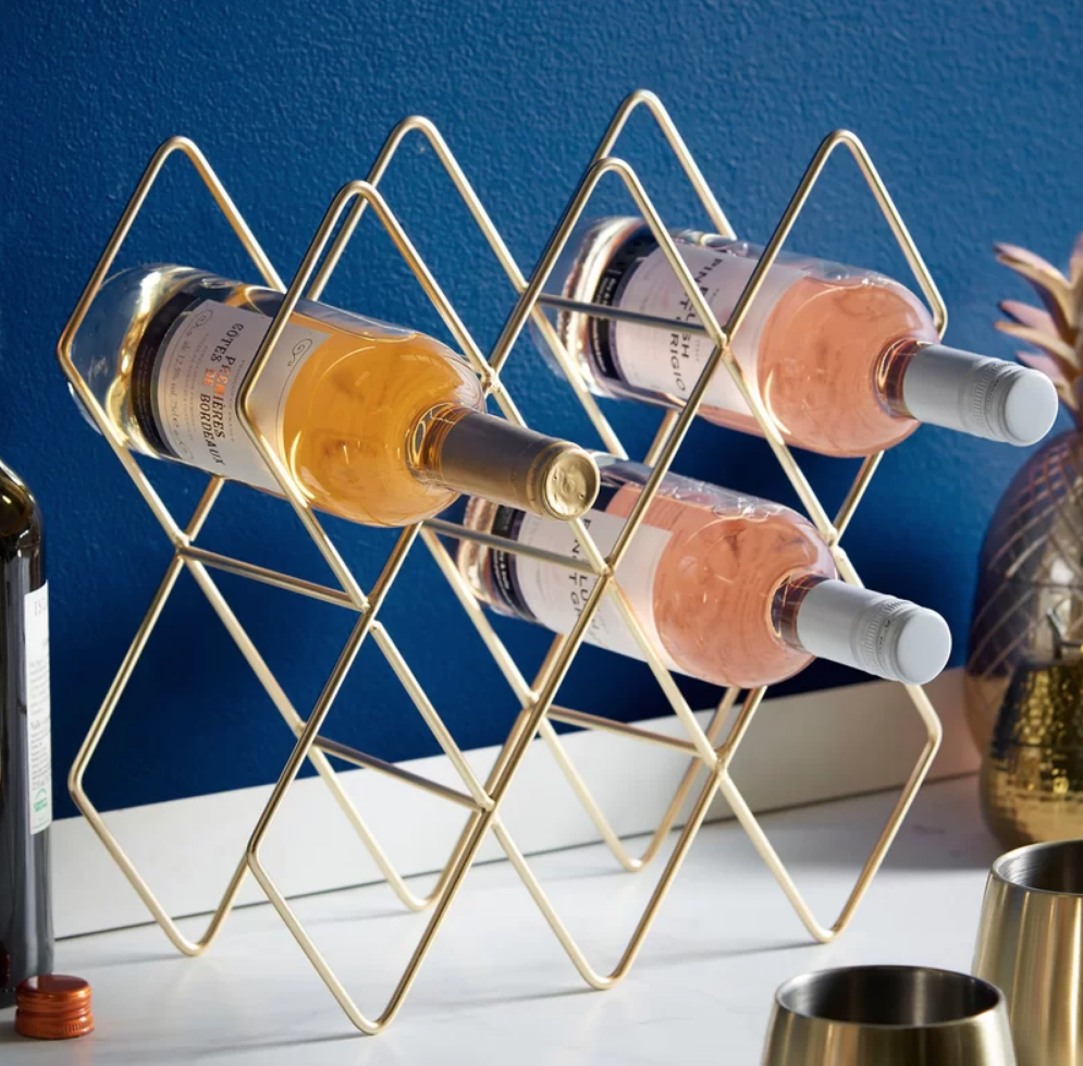 wine rack bottle holder gold wayfair home decor