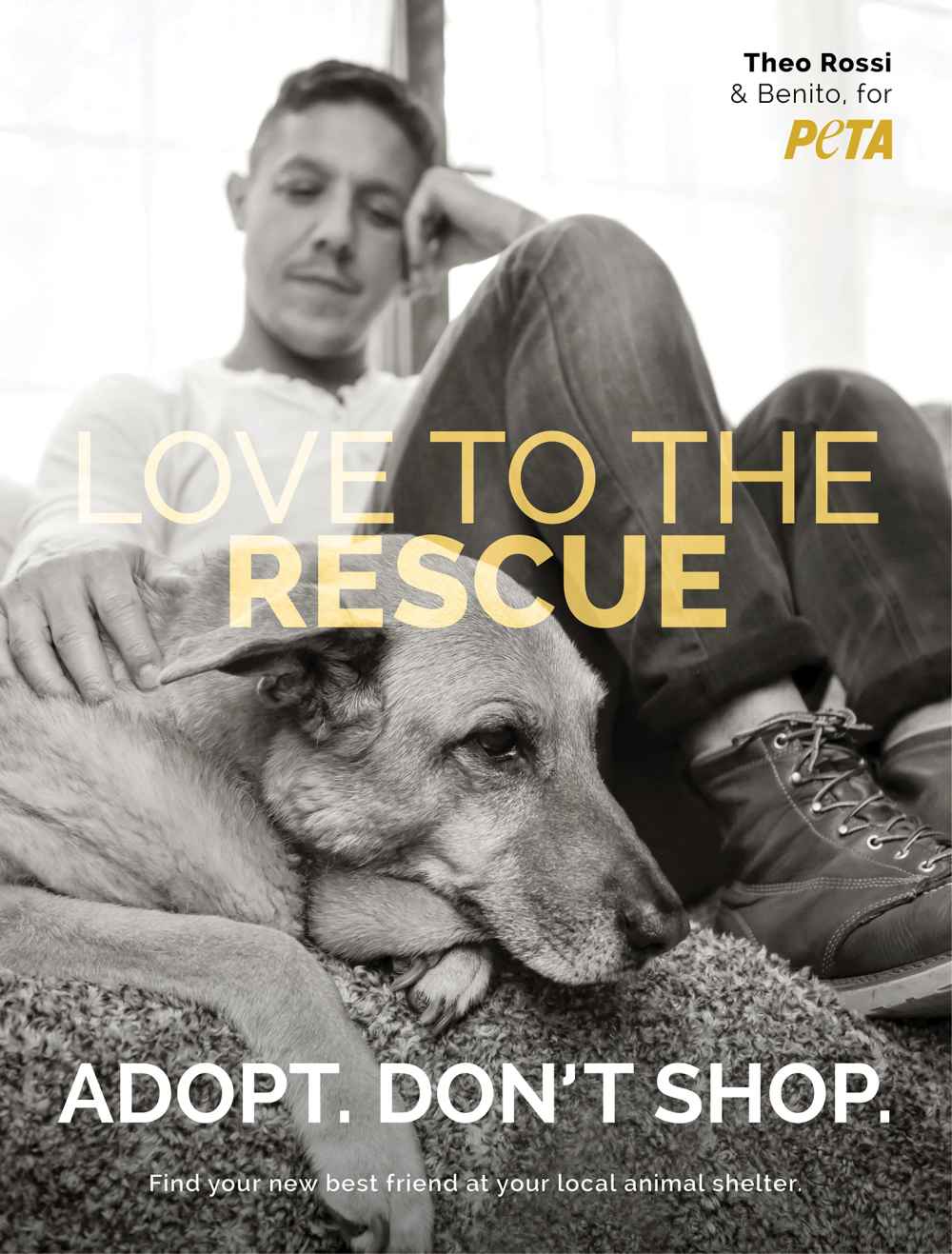 Theo Rossi and His Rescue Dog Benito Team Up With PETA to Encourage Pet Adoption
