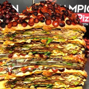This 40-Pound Pizza Burger Is in a League of Its Own: 'A Heart Attack I'm Willing to Risk'