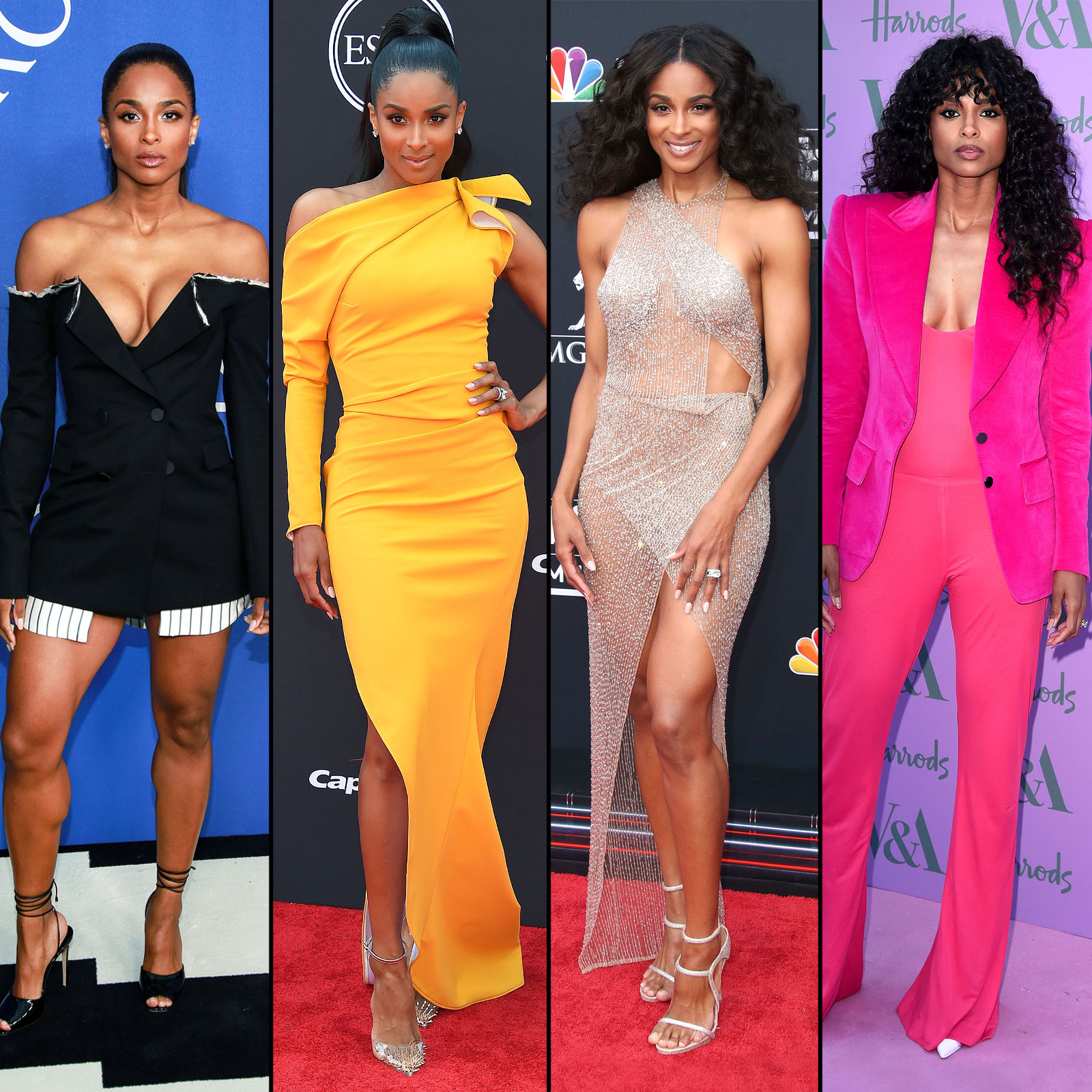 Los Alpes Vergonzoso Unión Ciara's Red Carpet Style: See Her Best Dresses, Suits, More