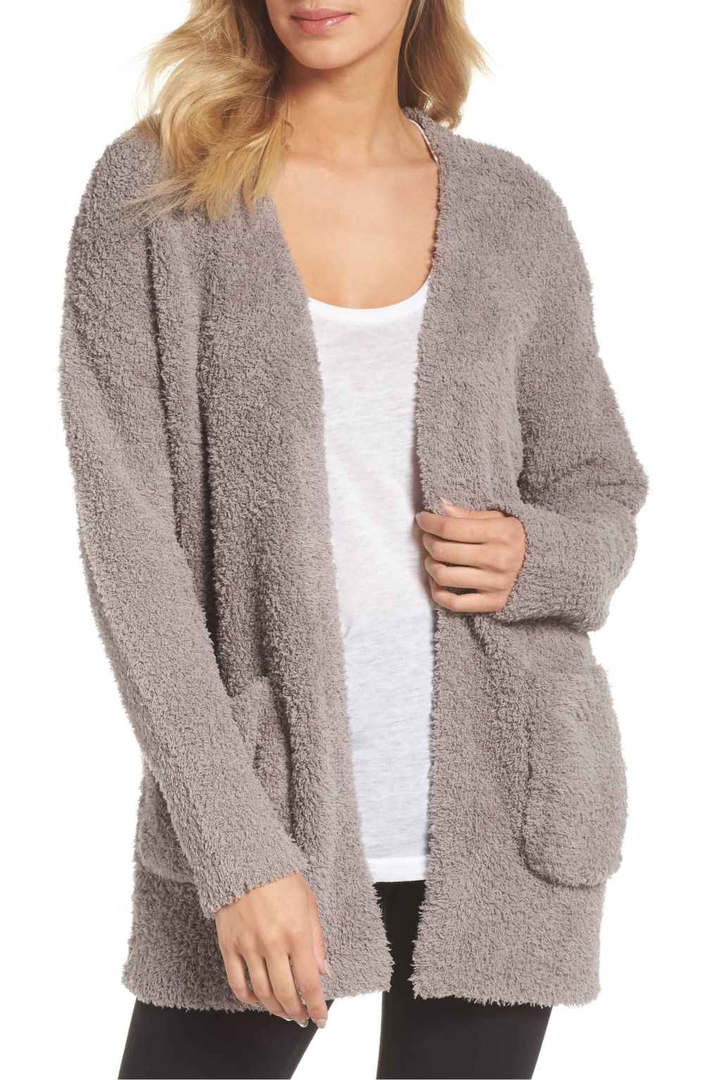 fuzzy cardigan