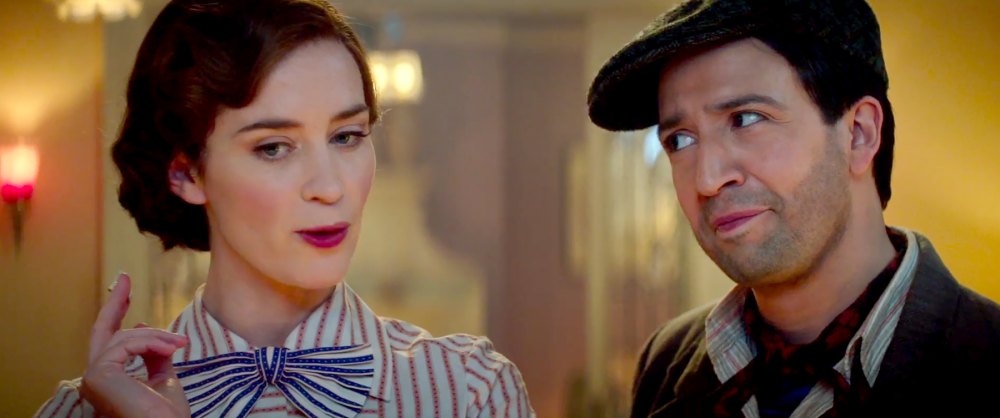 Emily Blunt and Lin Manuel Miranda in Mary Poppins Returns