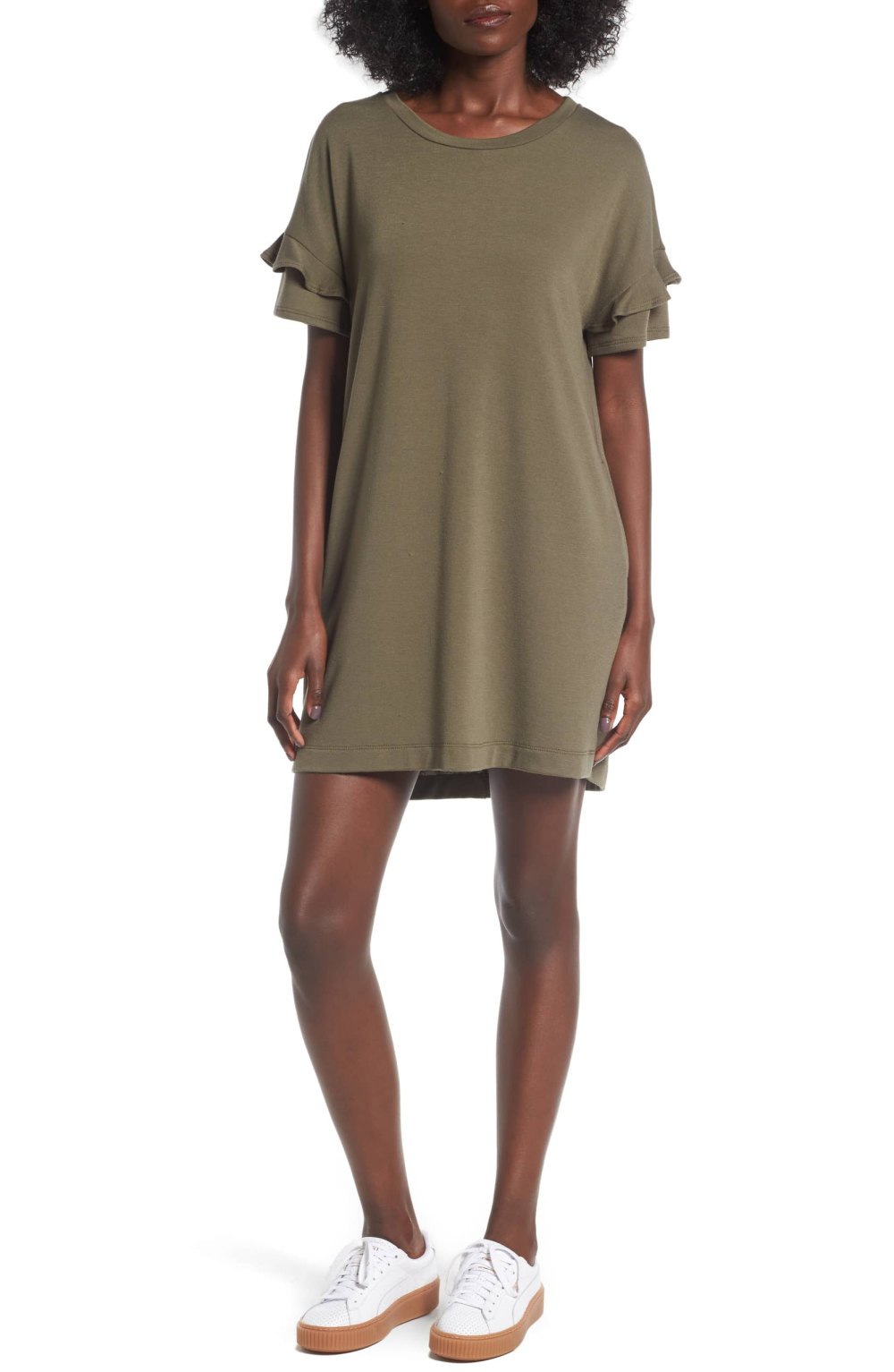 green shirt dress