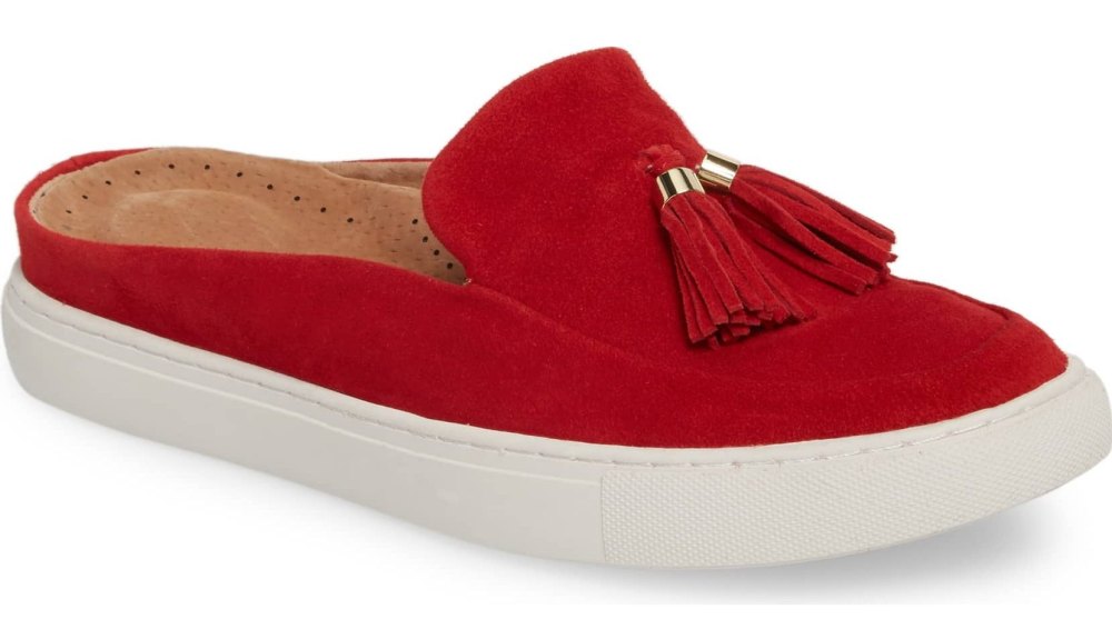 red sneaker mule