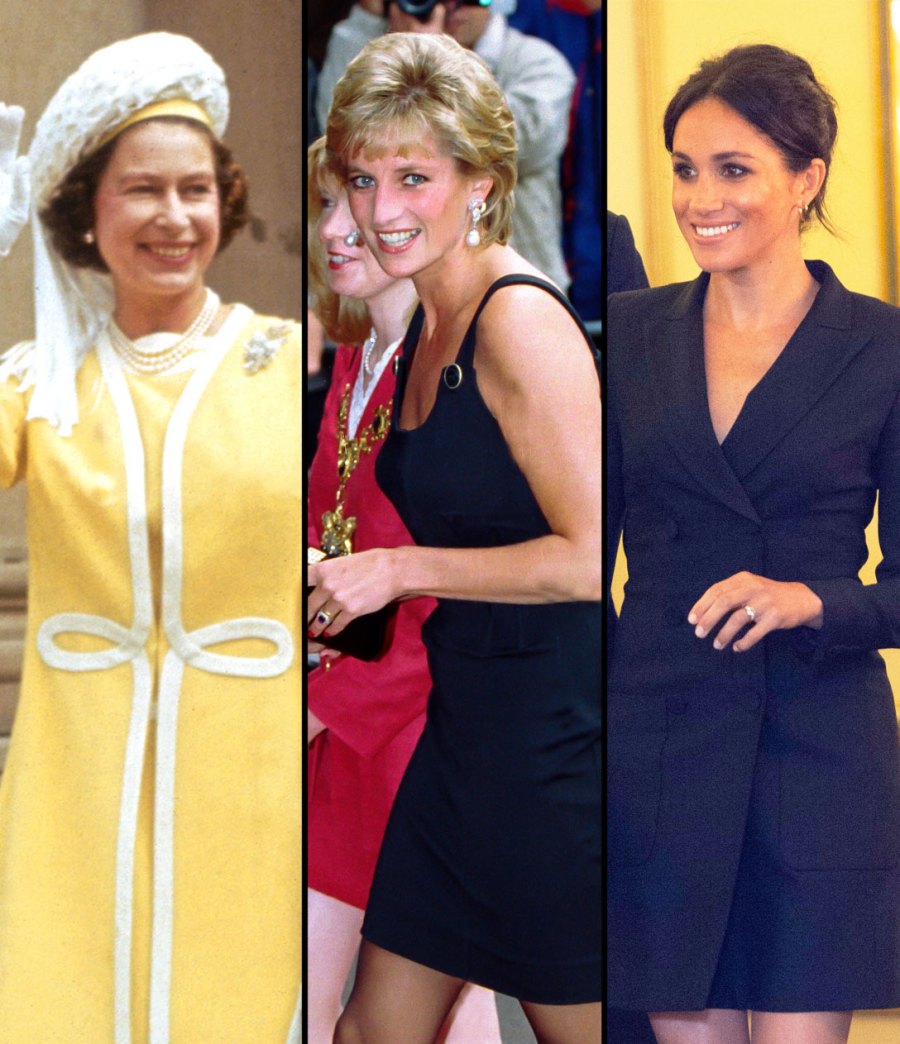 Queen Elizabeth II, Princess Diana and Meghan Markle
