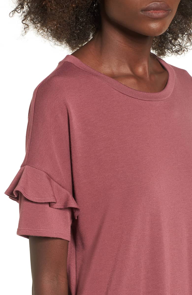 ruffles sleeves t shirt dress