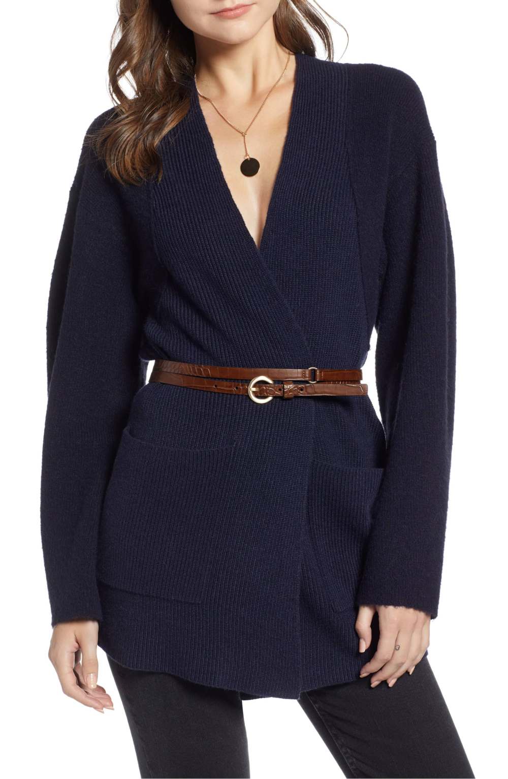 something new nordstrom navy blue cardigan