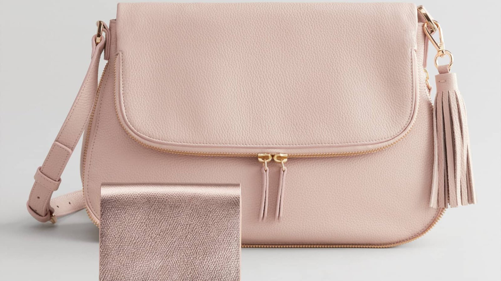 Kate Spade - Light Pink Pebbled Leather Expandable Shoulder Bag