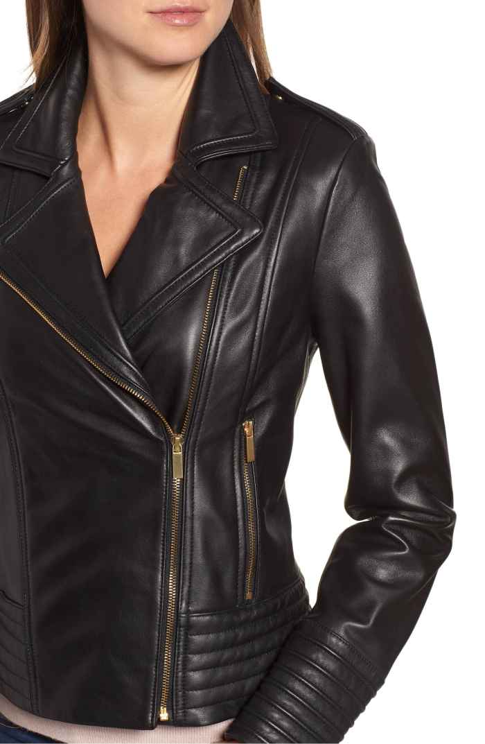 leather jacket badgley mischka