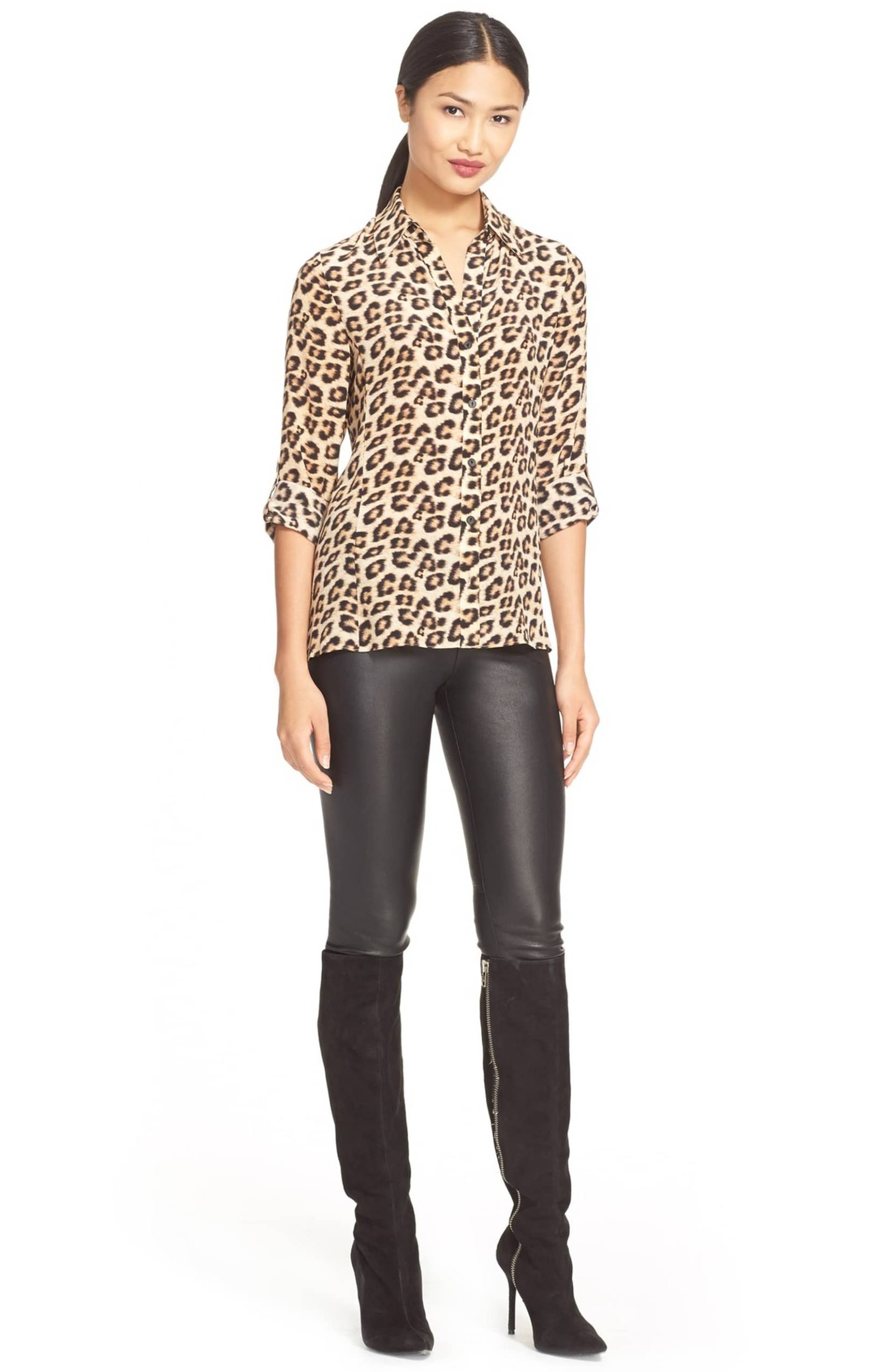 Shop Edgy Alice + Olivia Leather Leggings at Nordstrom | Us Weekly