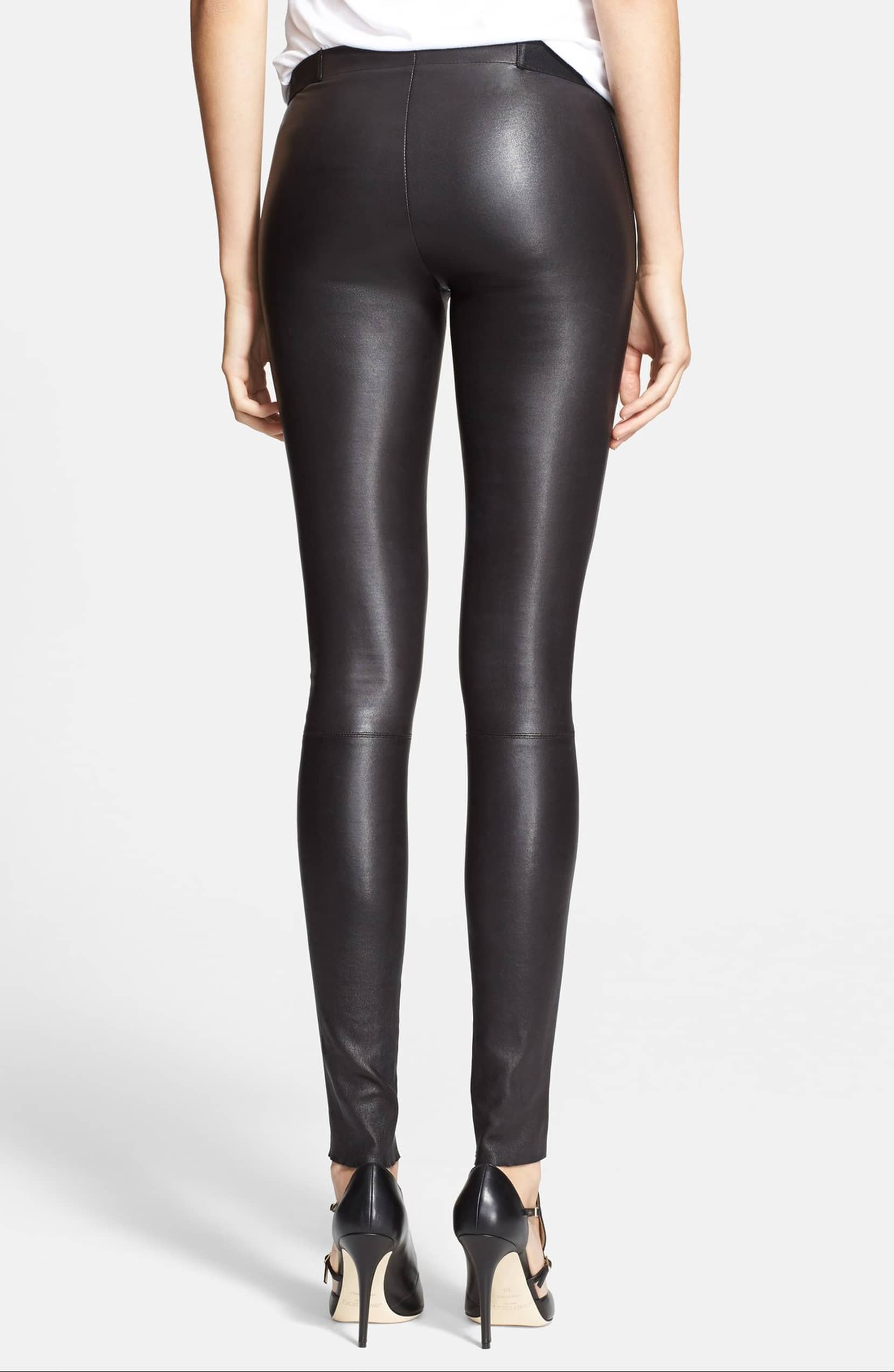Alice + Olivia Maddox Front-Zip Leather Leggings w/ Chain Detail - Bergdorf  Goodman