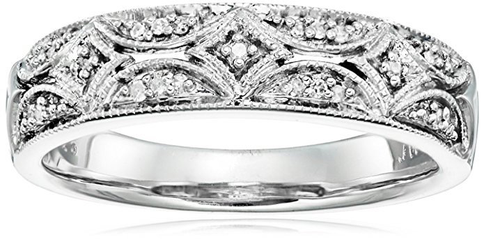 Amazon Collection Sterling Silver Diamond Band Ring