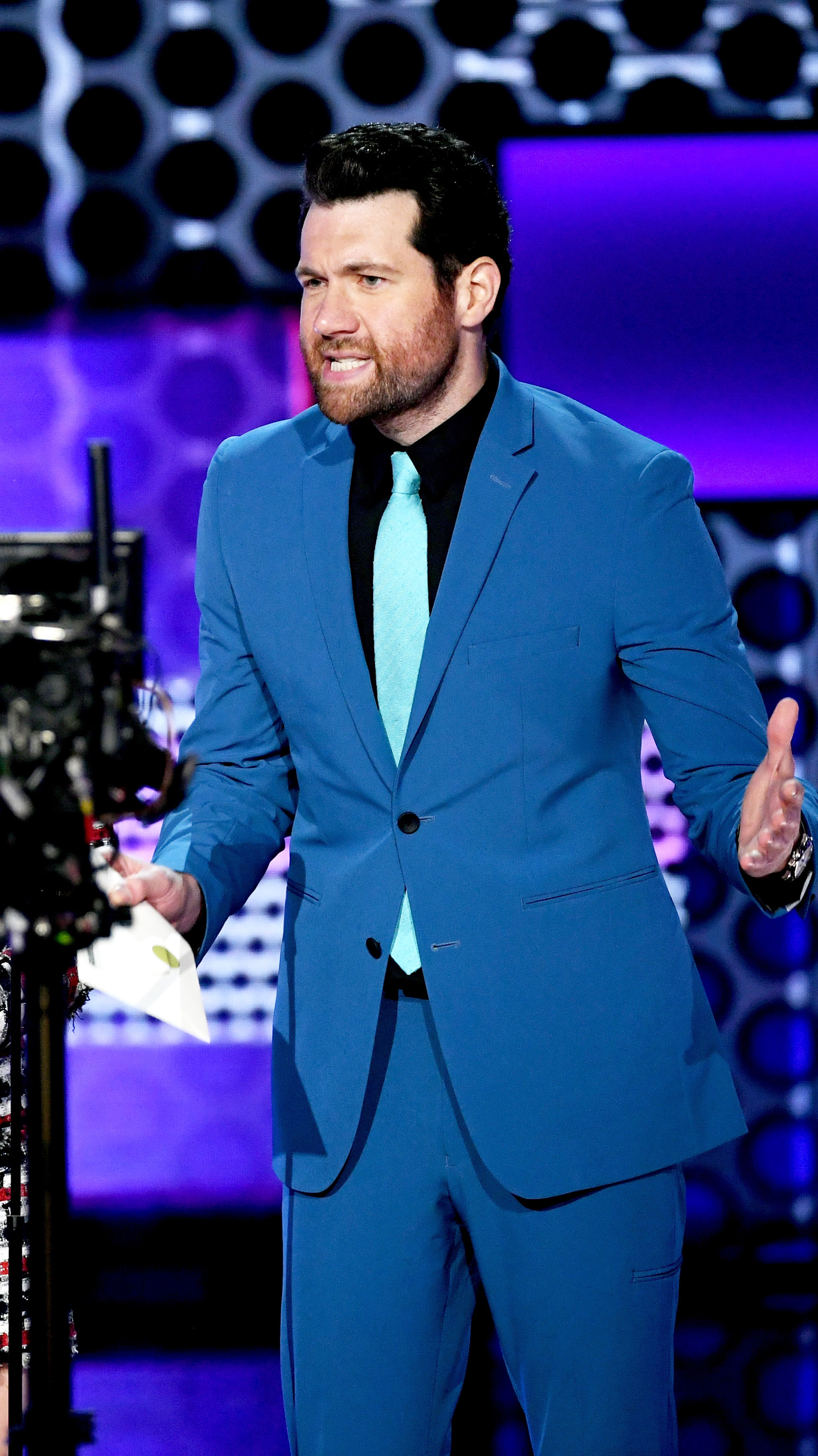 Billy Eichner speak onstage during the 2018 American Music Awards at Microsoft Theater on October 9, 2018 in Los Angeles, California.