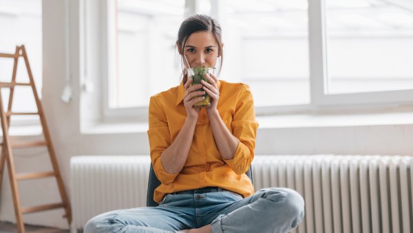 woman sipping tea