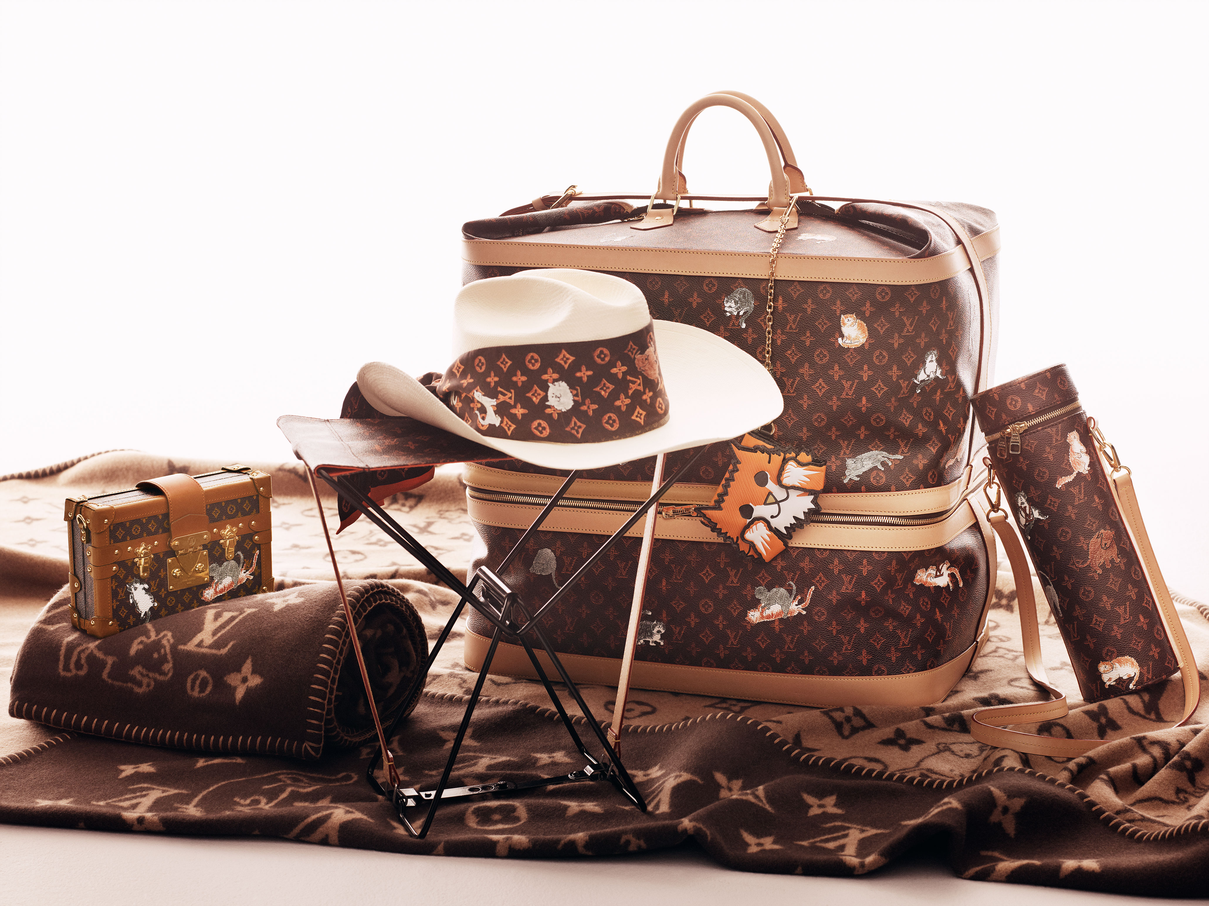 Cat-Adorning Luxe Handbags : Louis Vuitton and Grace