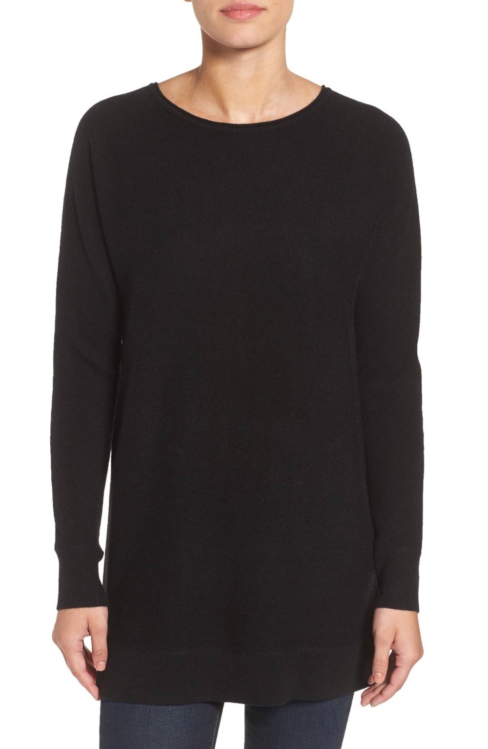 Halogen High-Low Wool & Cashmere Tunic Sweater