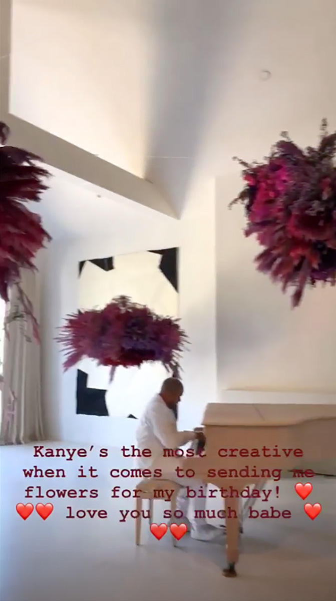Kim Kardashian West, Kanye West, Birthday, Flowers