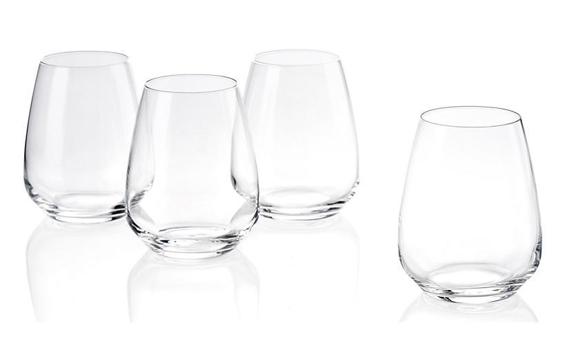 LUIGI BORMIOLI S:6 Plaza Stemless White-Wine Glasses-One Kings Lane