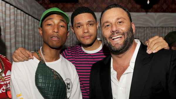 Pharrell Williams, Trevor Noah, and David Grutman