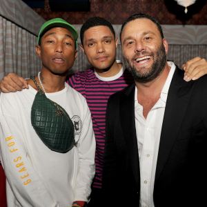 Pharrell Williams, Trevor Noah, and David Grutman