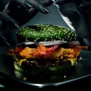 Burger King's Nightmare King Burger Has a Green Bun and Social Media Is Divided