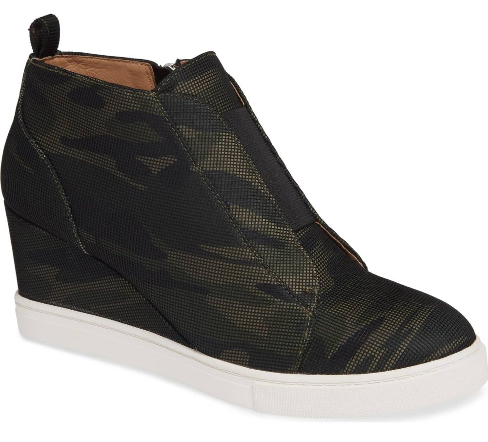 camouflage linea paolo wedge bootie