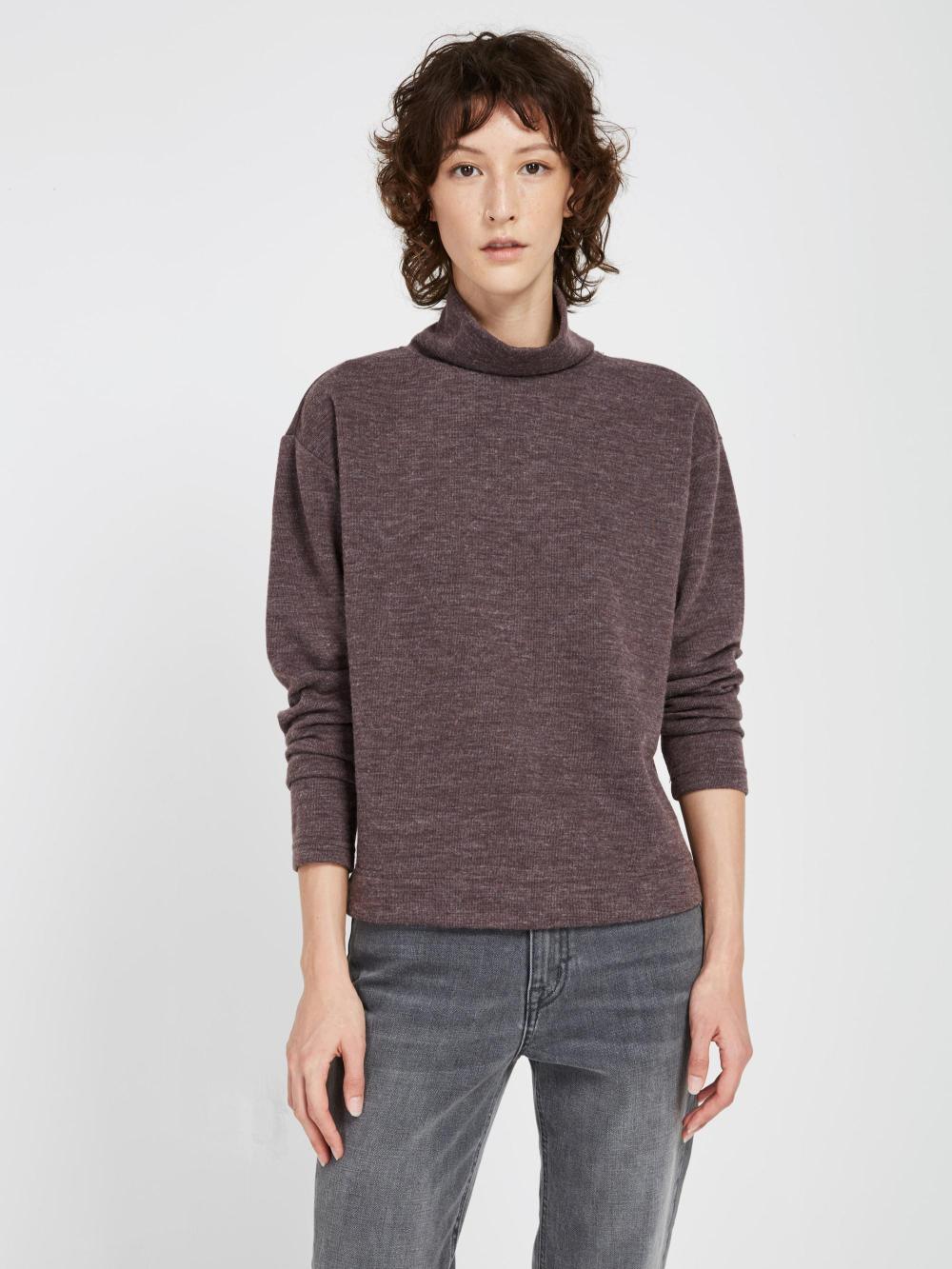 frank and oak purple mockneck sweater 