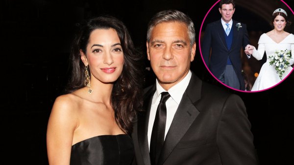 Amal and George Clooney with Jack Brooksbank and Princess Eugenie