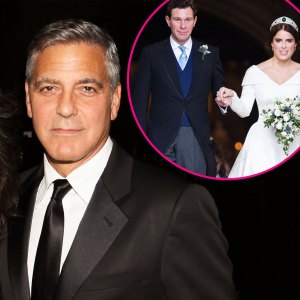 Amal and George Clooney with Jack Brooksbank and Princess Eugenie