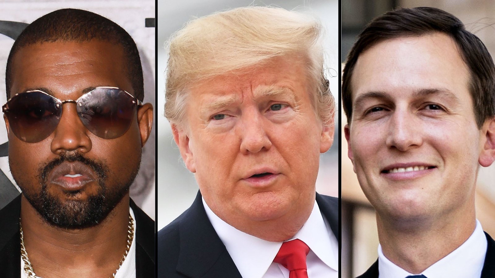 Kanye West, President Donald Trump and Jared Kushner