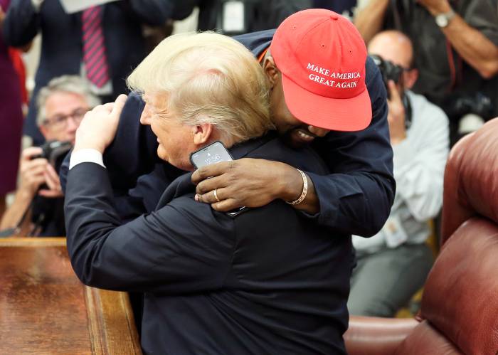 Kanye West Donald Trump White House Hug