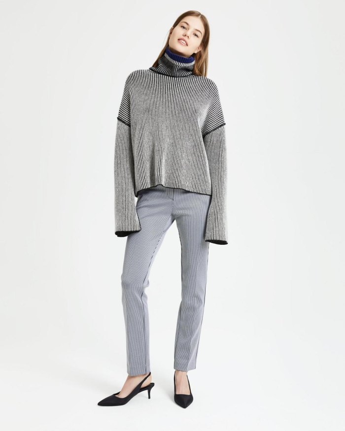 Theory Oversized Stripe Knit Cashmere Sweater
