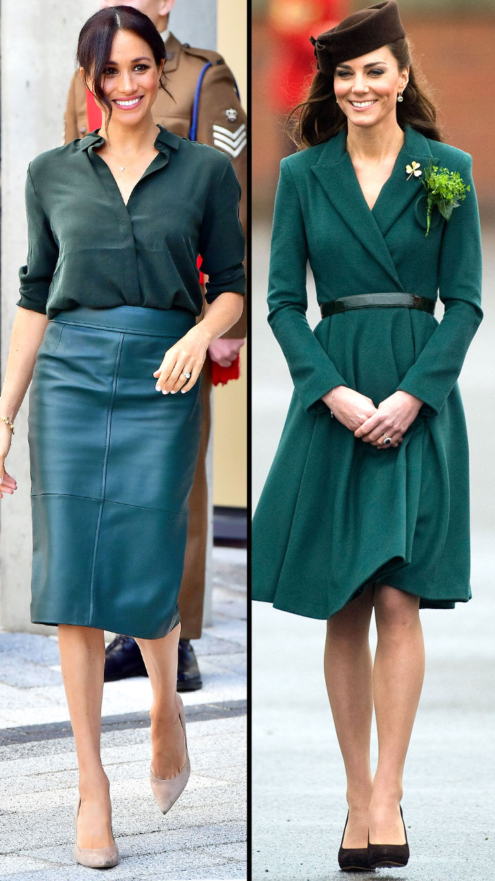 Kate Middleton, Meghan Markle Wearing Color Green: Photos