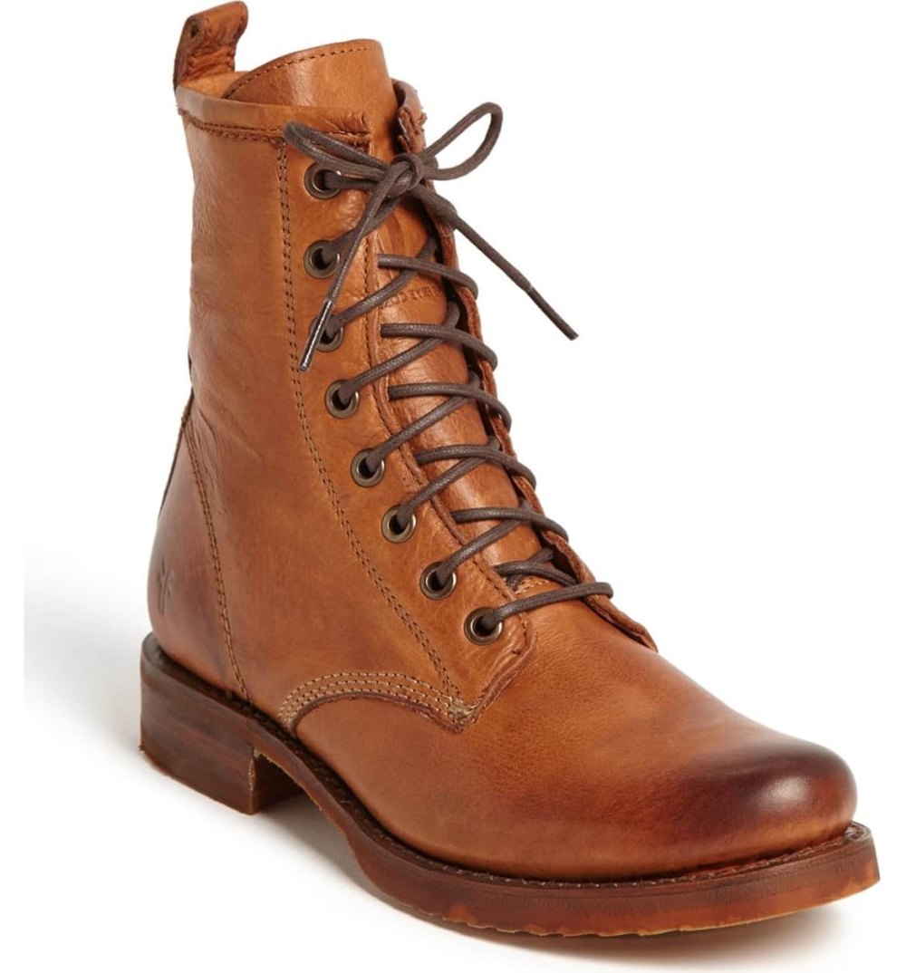 whiskey brown military boots