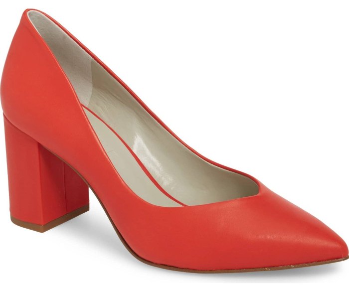 red 1 state saffy block heel pump