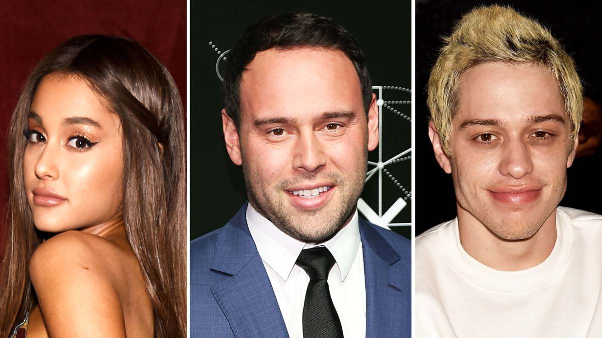 Ariana Grande, Scooter Braun and Pete Davidson