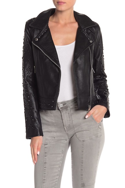 This Biker Chic Faux Leather Jacket Is Under $100 at Nordstrom | Us Weekly