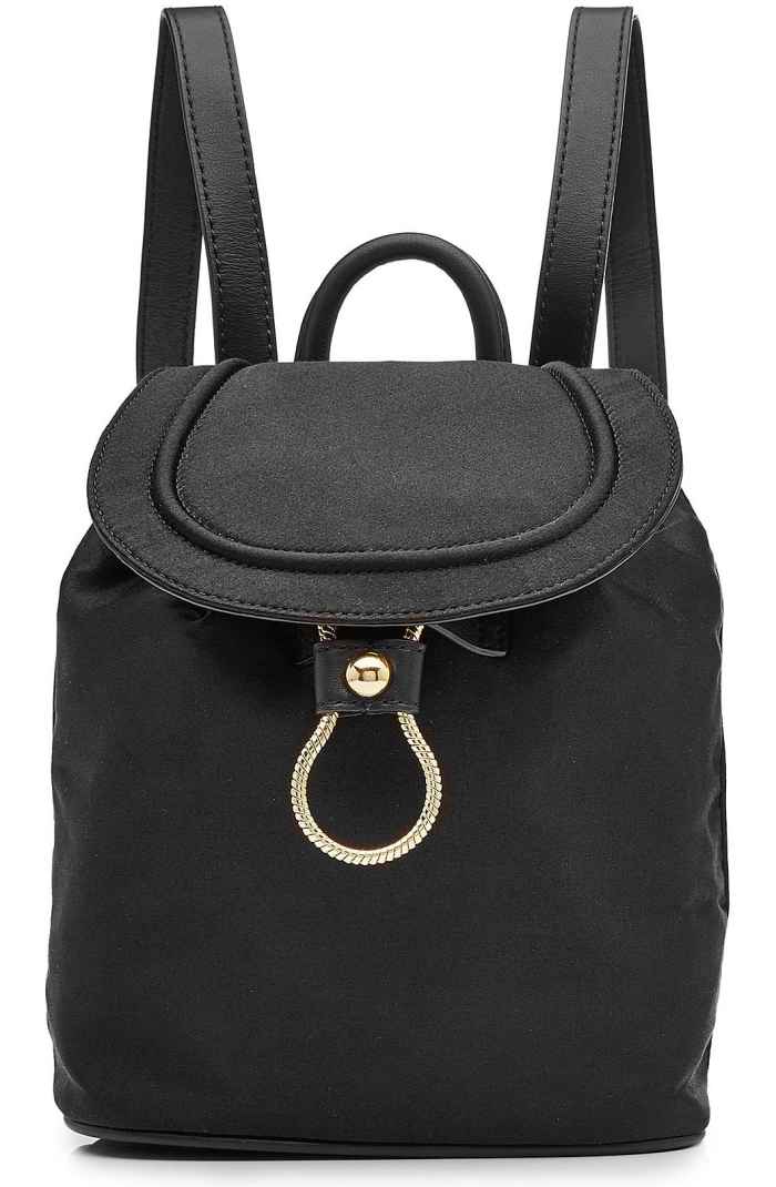 Diane Von Furstenberg Satin Backpack with Leather