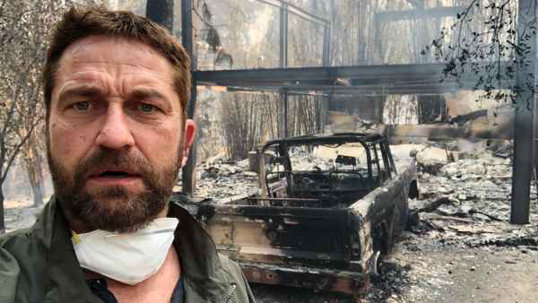 Gerard Butler, House, Fire, Malibu