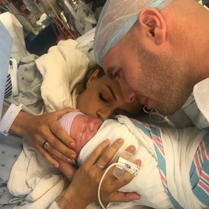 Jana Kramer and Michael Caussin with new baby